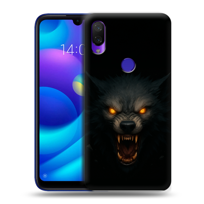 Силиконовый противоударный чехол на Xiaomi Mi Play с принтом Волк Силиконовый противоударный чехол на Xiaomi Mi Play с принтом Волк