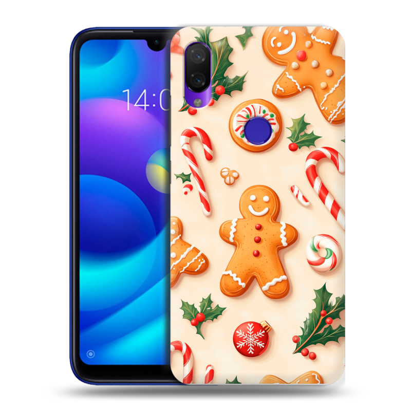 Силиконовый противоударный чехол на Xiaomi Mi Play с принтом Новый год Силиконовый противоударный чехол на Xiaomi Mi Play с принтом Новый год