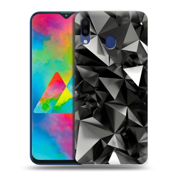 Силиконовый чехол на Samsung Galaxy M20 с принтом Черные кристаллы Силиконовый чехол на Samsung Galaxy M20 с принтом Черные кристаллы
