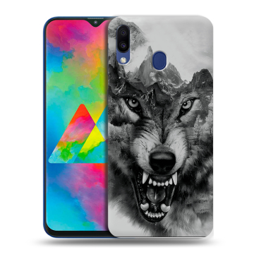 Силиконовый чехол на Samsung Galaxy M20 с принтом Волк Силиконовый чехол на Samsung Galaxy M20 с принтом Волк