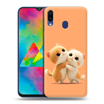 Силиконовый чехол на Samsung Galaxy M20 с принтом Милые котики Силиконовый чехол на Samsung Galaxy M20 с принтом Милые котики