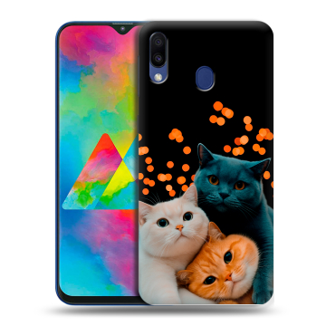 Силиконовый чехол на Samsung Galaxy M20 с принтом Кошки Силиконовый чехол на Samsung Galaxy M20 с принтом Кошки