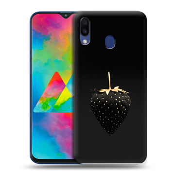 Силиконовый чехол на Samsung Galaxy M20 с принтом Черная клубника Силиконовый чехол на Samsung Galaxy M20 с принтом Черная клубника