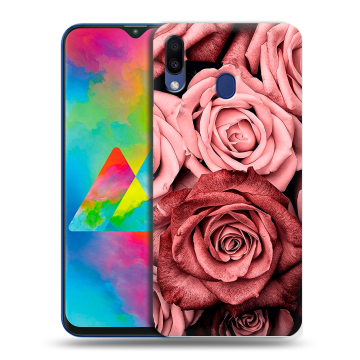 Силиконовый чехол на Samsung Galaxy M20 с принтом Цветы розы Силиконовый чехол на Samsung Galaxy M20 с принтом Цветы розы