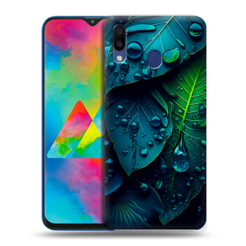 Силиконовый чехол на Samsung Galaxy M20 с принтом Листья Силиконовый чехол на Samsung Galaxy M20 с принтом Листья
