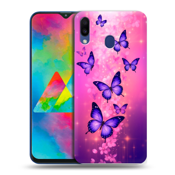Силиконовый чехол на Samsung Galaxy M20 с принтом Бабочки Силиконовый чехол на Samsung Galaxy M20 с принтом Бабочки
