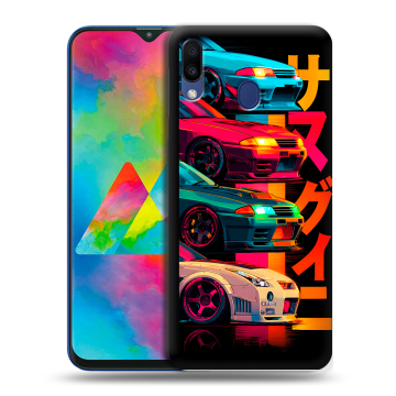 Силиконовый чехол на Samsung Galaxy M20 с принтом Гоночные машины Силиконовый чехол на Samsung Galaxy M20 с принтом Гоночные машины