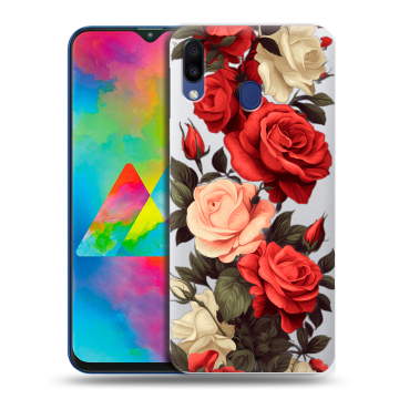 Силиконовый чехол на Samsung Galaxy M20 с принтом Розы Силиконовый чехол на Samsung Galaxy M20 с принтом Розы