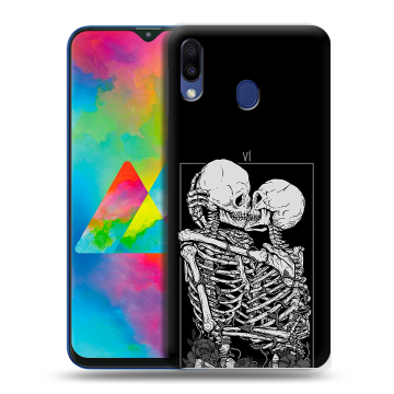 Силиконовый чехол на Samsung Galaxy M20 с принтом Поцелуй скелетов Силиконовый чехол на Samsung Galaxy M20 с принтом Поцелуй скелетов