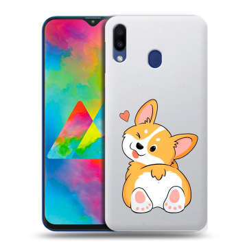 Силиконовый чехол на Samsung Galaxy M20 с принтом Корги Силиконовый чехол на Samsung Galaxy M20 с принтом Корги