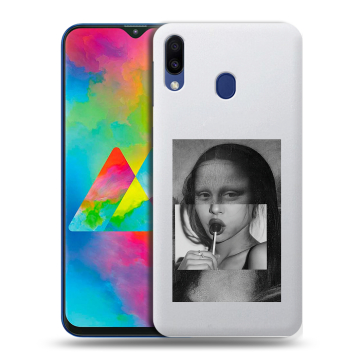 Силиконовый чехол на Samsung Galaxy M20 с принтом Мона Лиза Силиконовый чехол на Samsung Galaxy M20 с принтом Мона Лиза