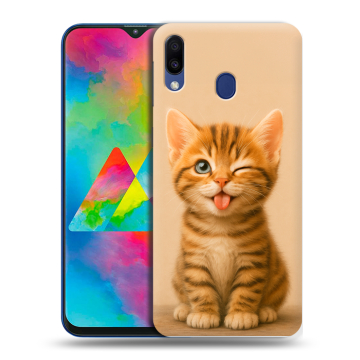Силиконовый чехол на Samsung Galaxy M20 с принтом котенок Силиконовый чехол на Samsung Galaxy M20 с принтом котенок