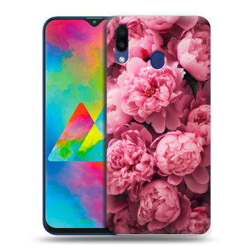 Силиконовый чехол на Samsung Galaxy M20 с принтом цветы пионы Силиконовый чехол на Samsung Galaxy M20 с принтом цветы пионы