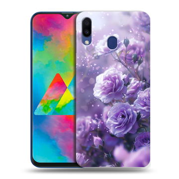 Силиконовый чехол на Samsung Galaxy M20 с принтом Розы цветы Силиконовый чехол на Samsung Galaxy M20 с принтом Розы цветы