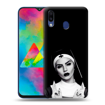Силиконовый чехол на Samsung Galaxy M20 с принтом монашка Силиконовый чехол на Samsung Galaxy M20 с принтом монашка