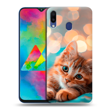 Силиконовый чехол на Samsung Galaxy M20 с принтом котик Силиконовый чехол на Samsung Galaxy M20 с принтом котик