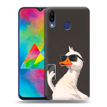 Силиконовый чехол на Samsung Galaxy M20 с принтом утка в очках Силиконовый чехол на Samsung Galaxy M20 с принтом утка в очках