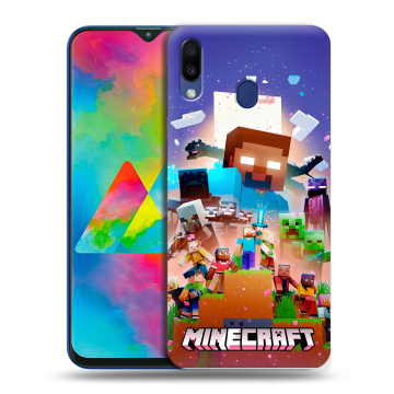 Силиконовый чехол на Samsung Galaxy M20 с принтом Майнкрафт Minecraft Силиконовый чехол на Samsung Galaxy M20 с принтом Майнкрафт Minecraft