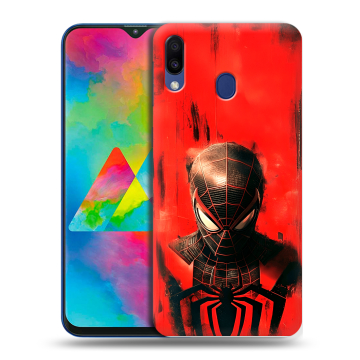 Силиконовый чехол на Samsung Galaxy M20 с принтом человек паук spiderman Силиконовый чехол на Samsung Galaxy M20 с принтом человек паук spiderman