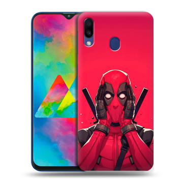Силиконовый чехол на Samsung Galaxy M20 с принтом Дедпул Deadpool Силиконовый чехол на Samsung Galaxy M20 с принтом Дедпул Deadpool