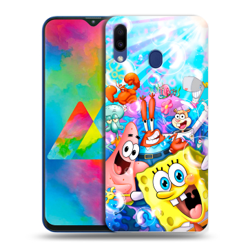 Силиконовый чехол на Samsung Galaxy M20 с принтом спанчбоб спанч боб Силиконовый чехол на Samsung Galaxy M20 с принтом спанчбоб спанч боб