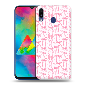 Силиконовый чехол на Samsung Galaxy M20 с принтом Розовые бантики Силиконовый чехол на Samsung Galaxy M20 с принтом Розовые бантики
