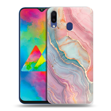 Силиконовый чехол на Samsung Galaxy M20 с принтом розовый мрамор Силиконовый чехол на Samsung Galaxy M20 с принтом розовый мрамор