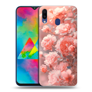 Силиконовый чехол на Samsung Galaxy M20 с принтом Розы цветы Силиконовый чехол на Samsung Galaxy M20 с принтом Розы цветы