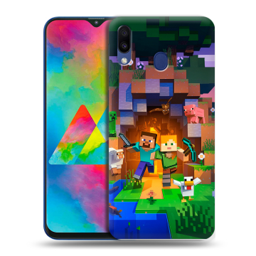 Силиконовый чехол на Samsung Galaxy M20 с принтом Майнкрафт Minecraft Силиконовый чехол на Samsung Galaxy M20 с принтом Майнкрафт Minecraft