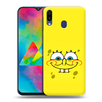 Силиконовый чехол на Samsung Galaxy M20 с принтом спанчбоб спанч боб
