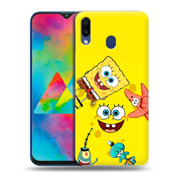 Силиконовый чехол на Samsung Galaxy M20 с принтом Спанч боб Спанчбоб Силиконовый чехол на Samsung Galaxy M20 с принтом Спанч боб Спанчбоб