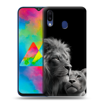 Силиконовый чехол на Samsung Galaxy M20 с принтом Лев кошки Силиконовый чехол на Samsung Galaxy M20 с принтом Лев кошки