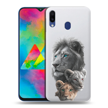 Силиконовый чехол на Samsung Galaxy M20 с принтом Львы Силиконовый чехол на Samsung Galaxy M20 с принтом Львы