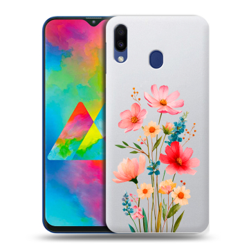 Силиконовый чехол на Samsung Galaxy M20 с принтом Цветы Силиконовый чехол на Samsung Galaxy M20 с принтом Цветы