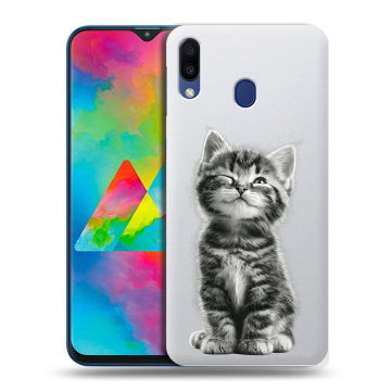 Силиконовый чехол на Samsung Galaxy M20 с принтом Котенок Силиконовый чехол на Samsung Galaxy M20 с принтом Котенок