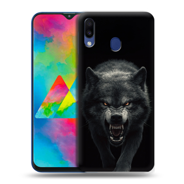 Силиконовый чехол на Samsung Galaxy M20 с принтом Волк Силиконовый чехол на Samsung Galaxy M20 с принтом Волк