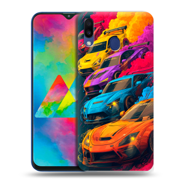 Силиконовый чехол на Samsung Galaxy M20 с принтом Тачки Силиконовый чехол на Samsung Galaxy M20 с принтом Тачки