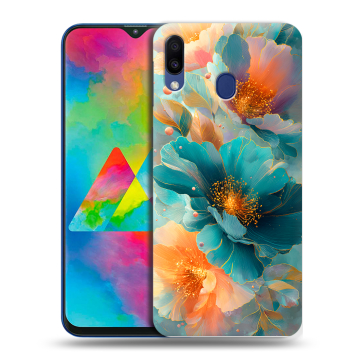 Силиконовый чехол на Samsung Galaxy M20 с принтом Цветы Силиконовый чехол на Samsung Galaxy M20 с принтом Цветы