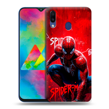 Силиконовый чехол на Samsung Galaxy M20 с принтом Spiderman Человек паук Силиконовый чехол на Samsung Galaxy M20 с принтом Spiderman Человек паук