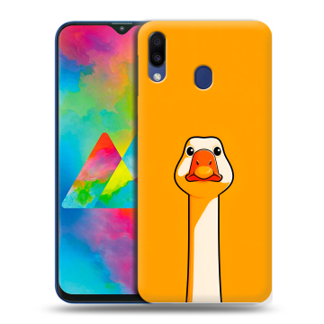 Силиконовый чехол на Samsung Galaxy M20 с принтом Смешная утка Силиконовый чехол на Samsung Galaxy M20 с принтом Смешная утка