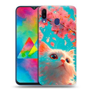 Силиконовый чехол на Samsung Galaxy M20 с принтом Красивый кот Силиконовый чехол на Samsung Galaxy M20 с принтом Красивый кот