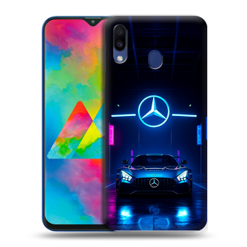 Силиконовый чехол на Samsung Galaxy M20 с принтом Mercedes Мерседес Силиконовый чехол на Samsung Galaxy M20 с принтом Mercedes Мерседес