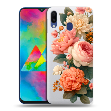 Силиконовый чехол на Samsung Galaxy M20 с принтом цветы Силиконовый чехол на Samsung Galaxy M20 с принтом цветы