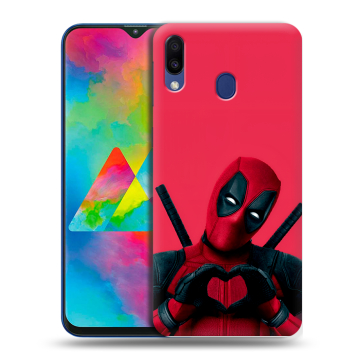 Силиконовый чехол на Samsung Galaxy M20 с принтом Дедпул Deadpool Силиконовый чехол на Samsung Galaxy M20 с принтом Дедпул Deadpool