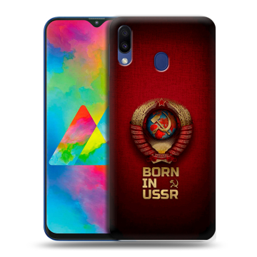 Силиконовый чехол на Samsung Galaxy M20 с принтом Флаг Герб СССР Силиконовый чехол на Samsung Galaxy M20 с принтом Флаг Герб СССР