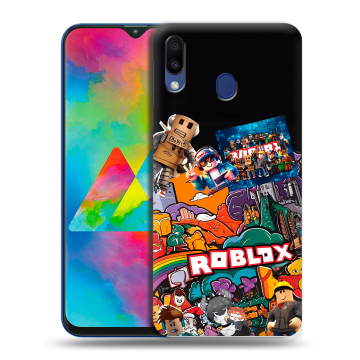 Силиконовый чехол на Samsung Galaxy M20 с принтом Roblox Роблокс Силиконовый чехол на Samsung Galaxy M20 с принтом Roblox Роблокс