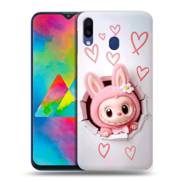 Силиконовый чехол на Samsung Galaxy M20 с принтом Labubu Лабубу