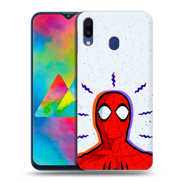 Силиконовый чехол на Samsung Galaxy M20 с принтом Spiderman Человек паук Силиконовый чехол на Samsung Galaxy M20 с принтом Spiderman Человек паук