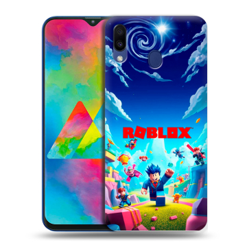 Силиконовый чехол на Samsung Galaxy M20 с принтом Roblox Роблокс Силиконовый чехол на Samsung Galaxy M20 с принтом Roblox Роблокс