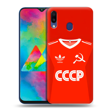 Силиконовый чехол на Samsung Galaxy M20 с принтом Флаг Герб СССР Силиконовый чехол на Samsung Galaxy M20 с принтом Флаг Герб СССР
